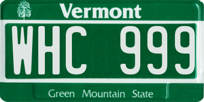 VT license plate WHC999