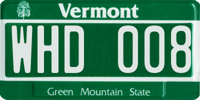 VT license plate WHD008
