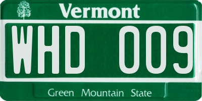 VT license plate WHD009
