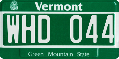 VT license plate WHD044