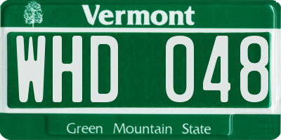 VT license plate WHD048