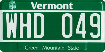 VT license plate WHD049