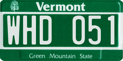 VT license plate WHD051