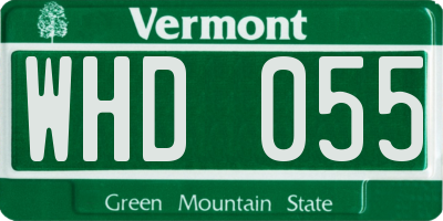 VT license plate WHD055