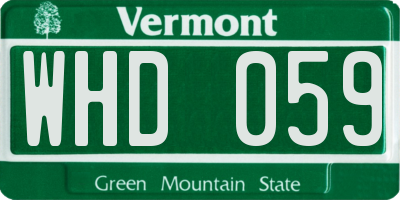 VT license plate WHD059