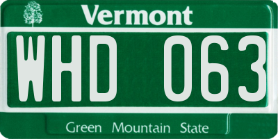VT license plate WHD063