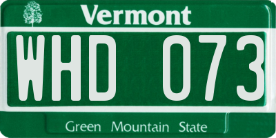 VT license plate WHD073