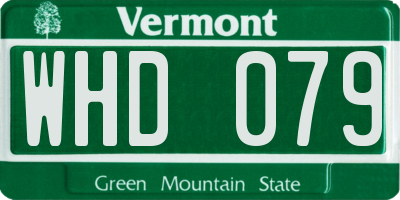 VT license plate WHD079