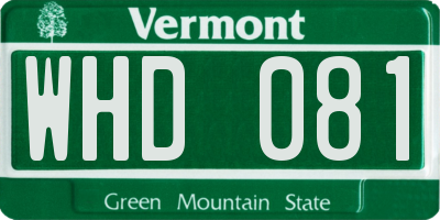 VT license plate WHD081