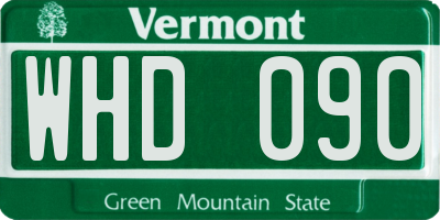 VT license plate WHD090