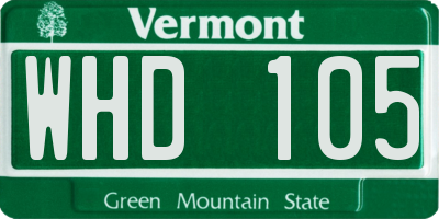 VT license plate WHD105