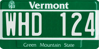 VT license plate WHD124