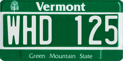 VT license plate WHD125