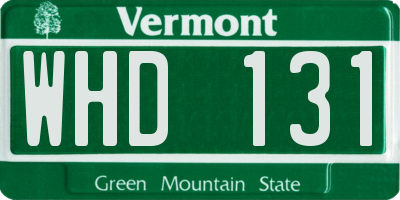 VT license plate WHD131
