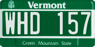 VT license plate WHD157