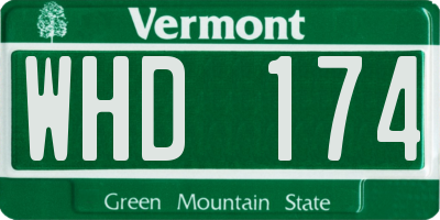 VT license plate WHD174