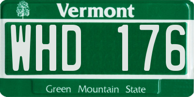 VT license plate WHD176