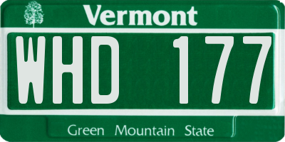 VT license plate WHD177