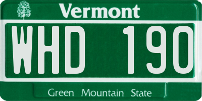 VT license plate WHD190