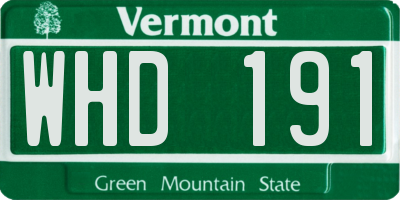 VT license plate WHD191