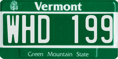 VT license plate WHD199
