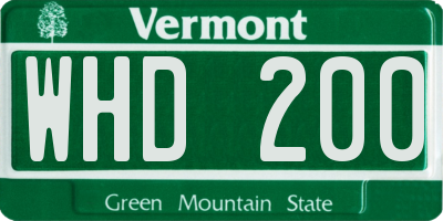VT license plate WHD200