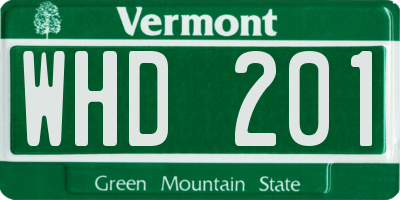 VT license plate WHD201
