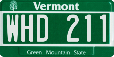 VT license plate WHD211