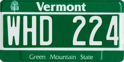 VT license plate WHD224