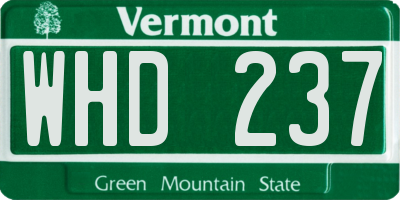 VT license plate WHD237