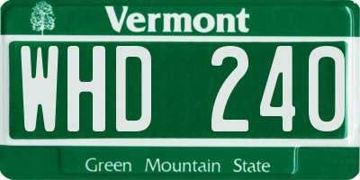 VT license plate WHD240