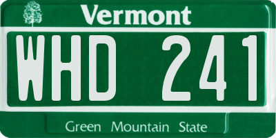VT license plate WHD241