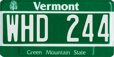VT license plate WHD244