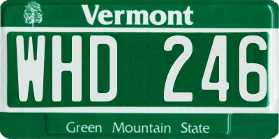 VT license plate WHD246