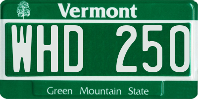 VT license plate WHD250