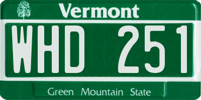 VT license plate WHD251