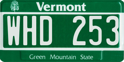 VT license plate WHD253