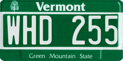 VT license plate WHD255