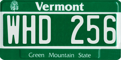 VT license plate WHD256