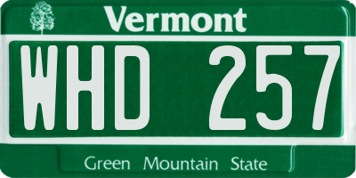 VT license plate WHD257