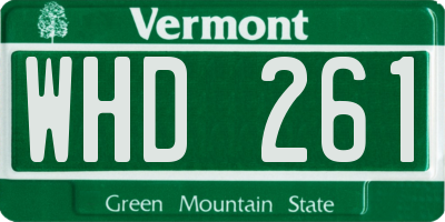 VT license plate WHD261