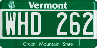 VT license plate WHD262
