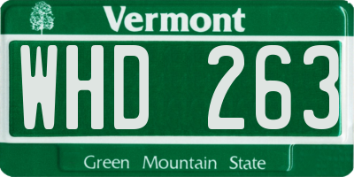 VT license plate WHD263