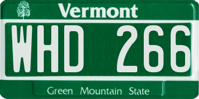 VT license plate WHD266