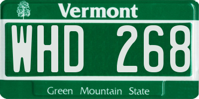 VT license plate WHD268
