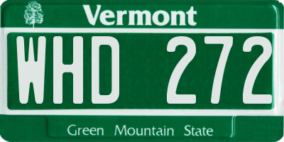 VT license plate WHD272