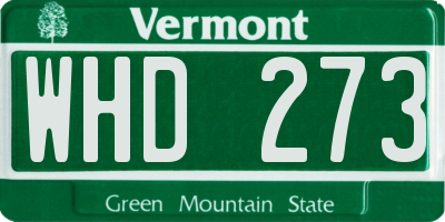 VT license plate WHD273