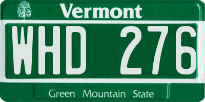 VT license plate WHD276