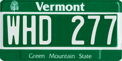 VT license plate WHD277