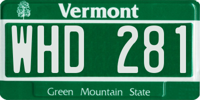 VT license plate WHD281